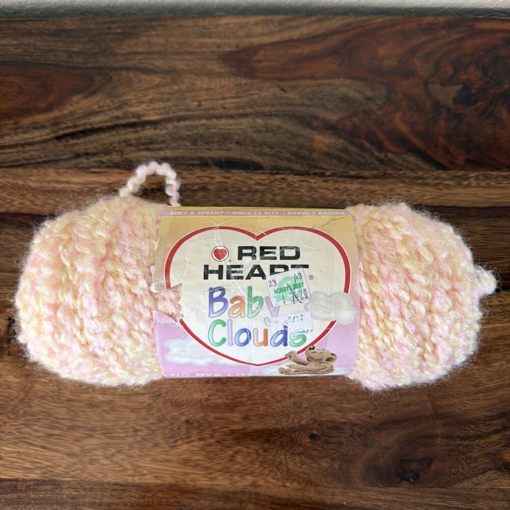 Red Heart Baby Clouds Creamsickle Yarn 6 Oz Acrylic